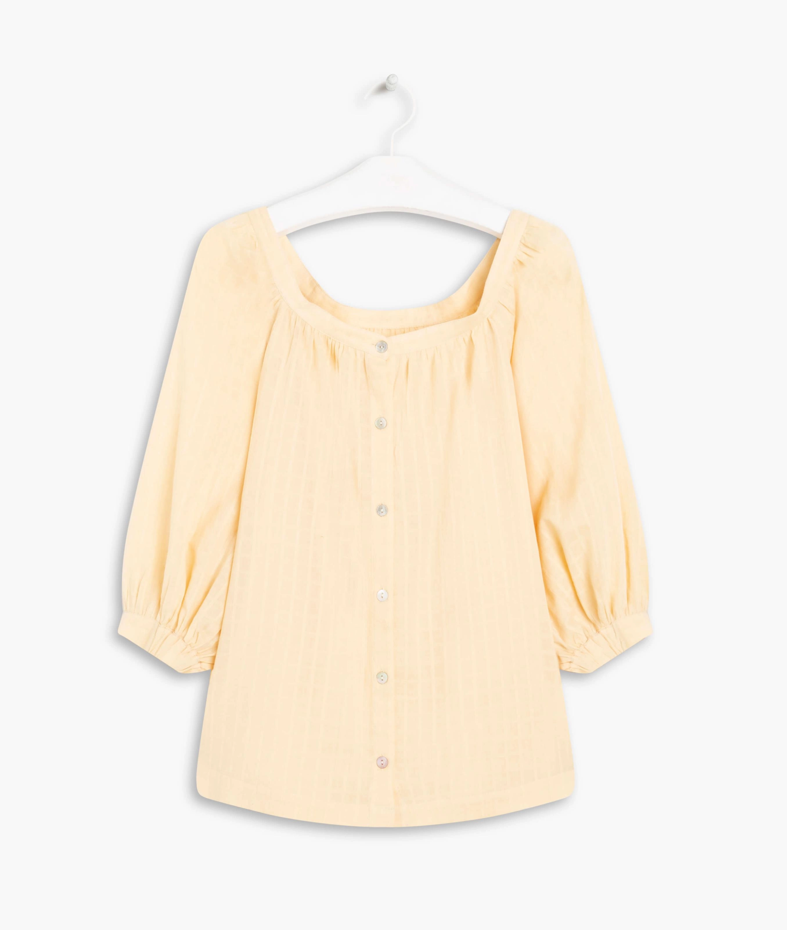 Blusa Filipa Checks Voil de Amarelo