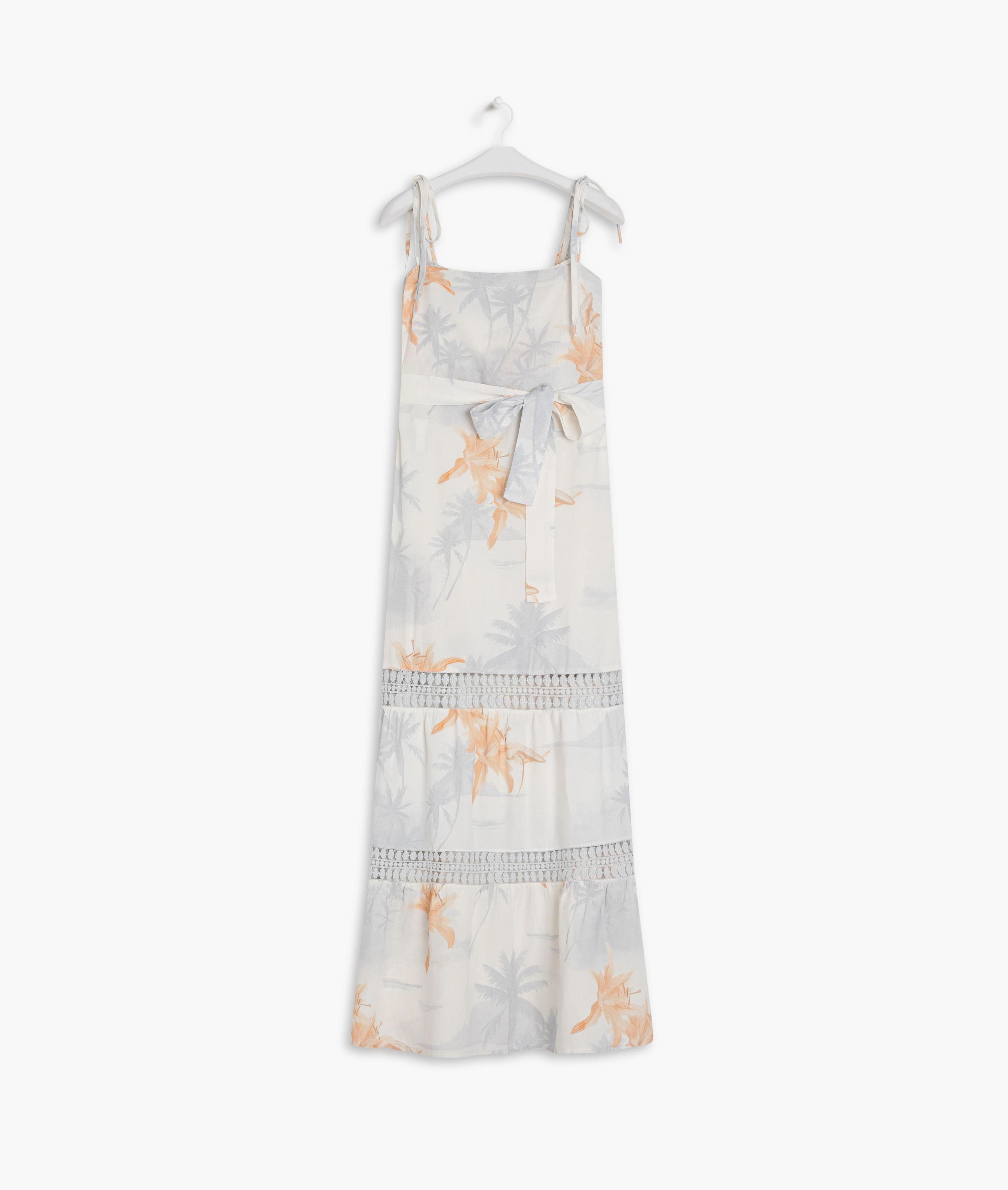 Vestido Linho  Thai Azul Bic