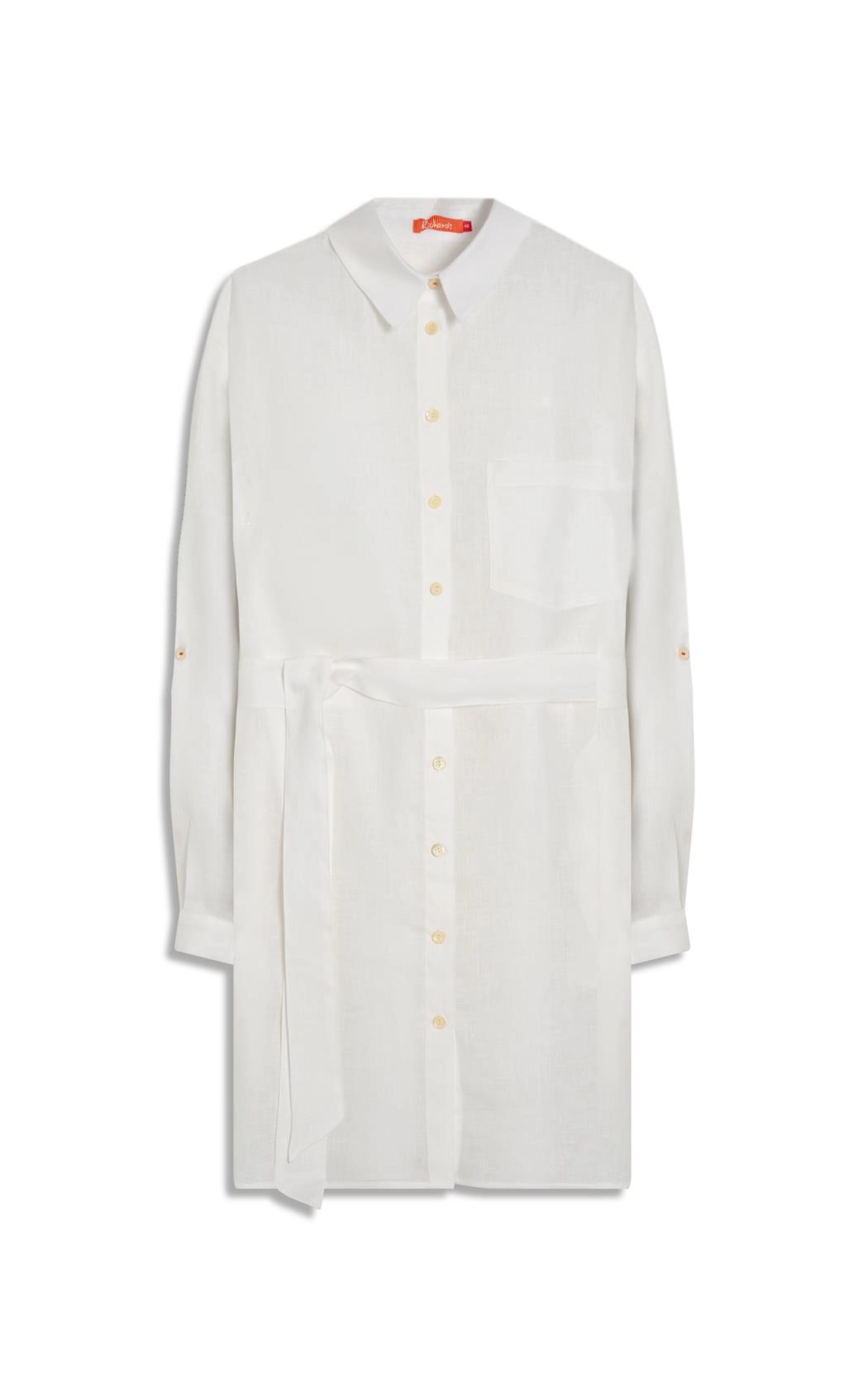 Vestido  Puro Linho Ischia  Liso Branco
