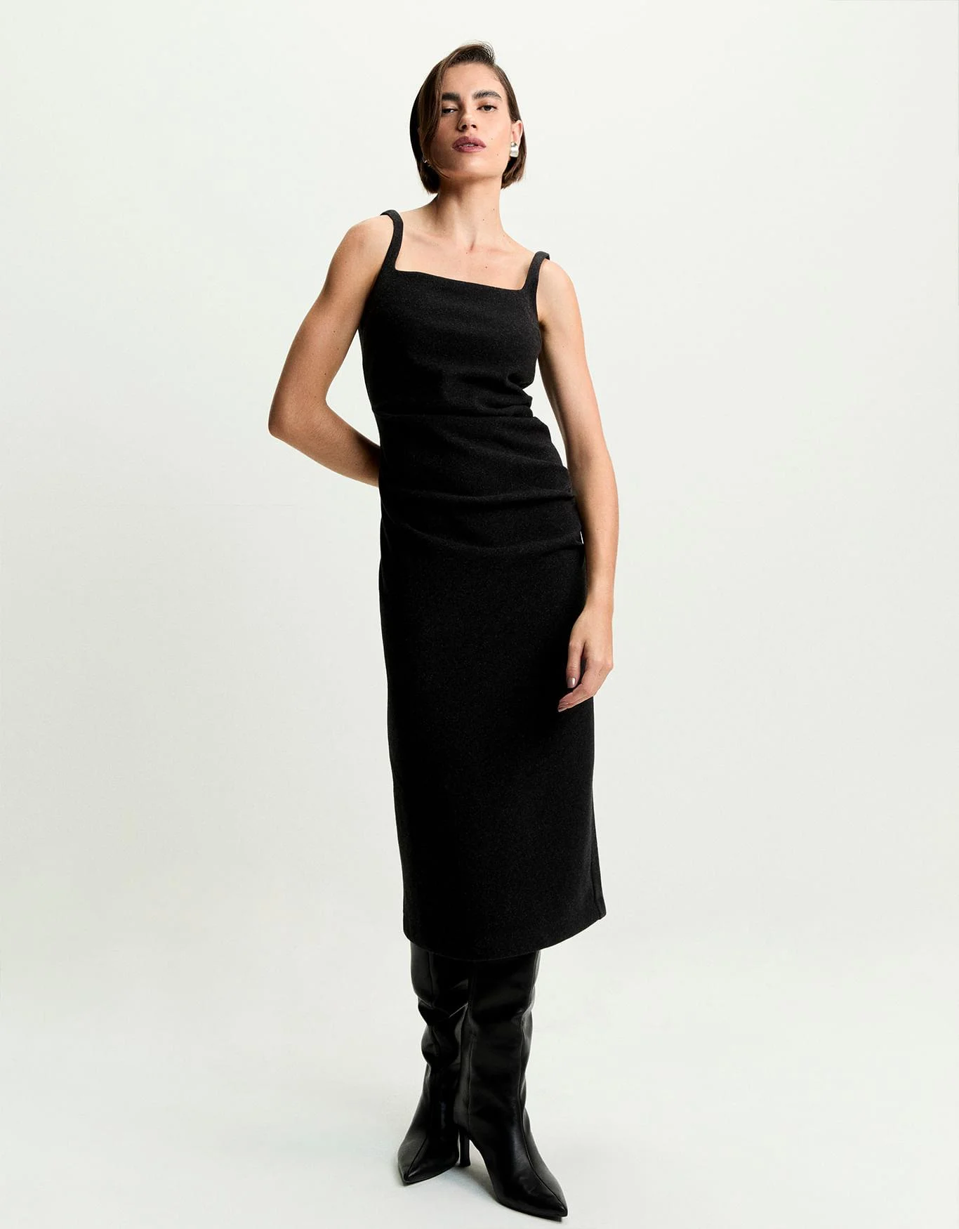 Vestido Drapeado Mescla 360
