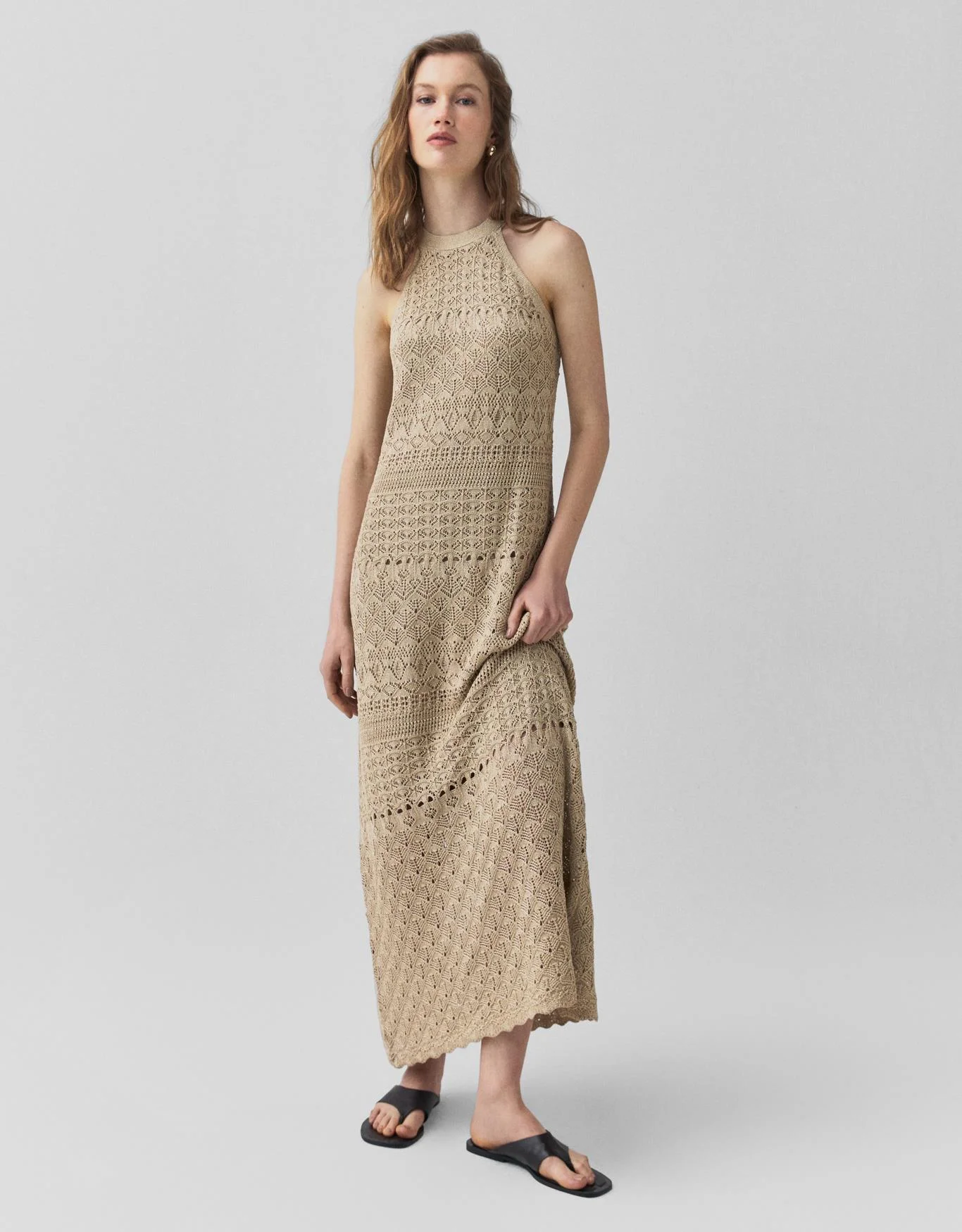 Vestido Tricot Dourado