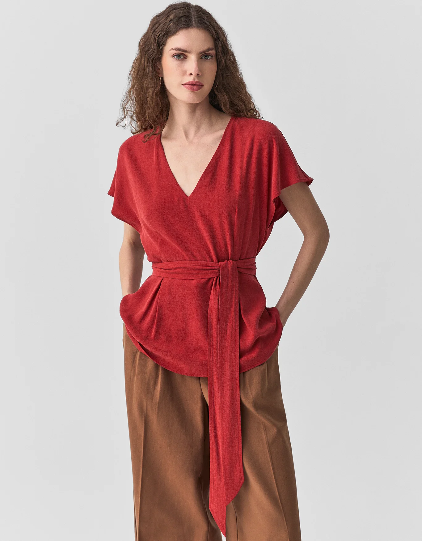 Blusa Manga Curta Amarração