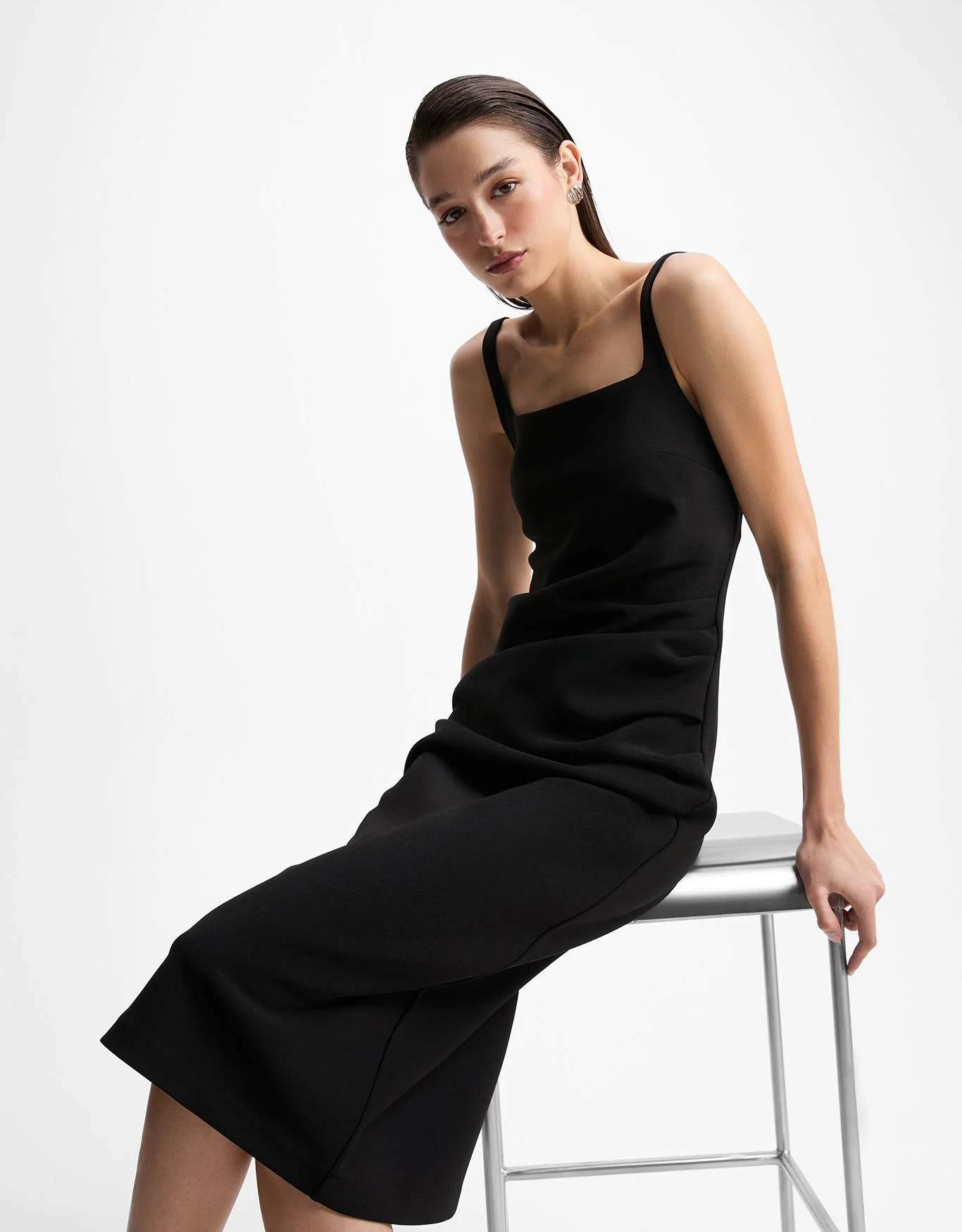 Vestido Pregas Lateral