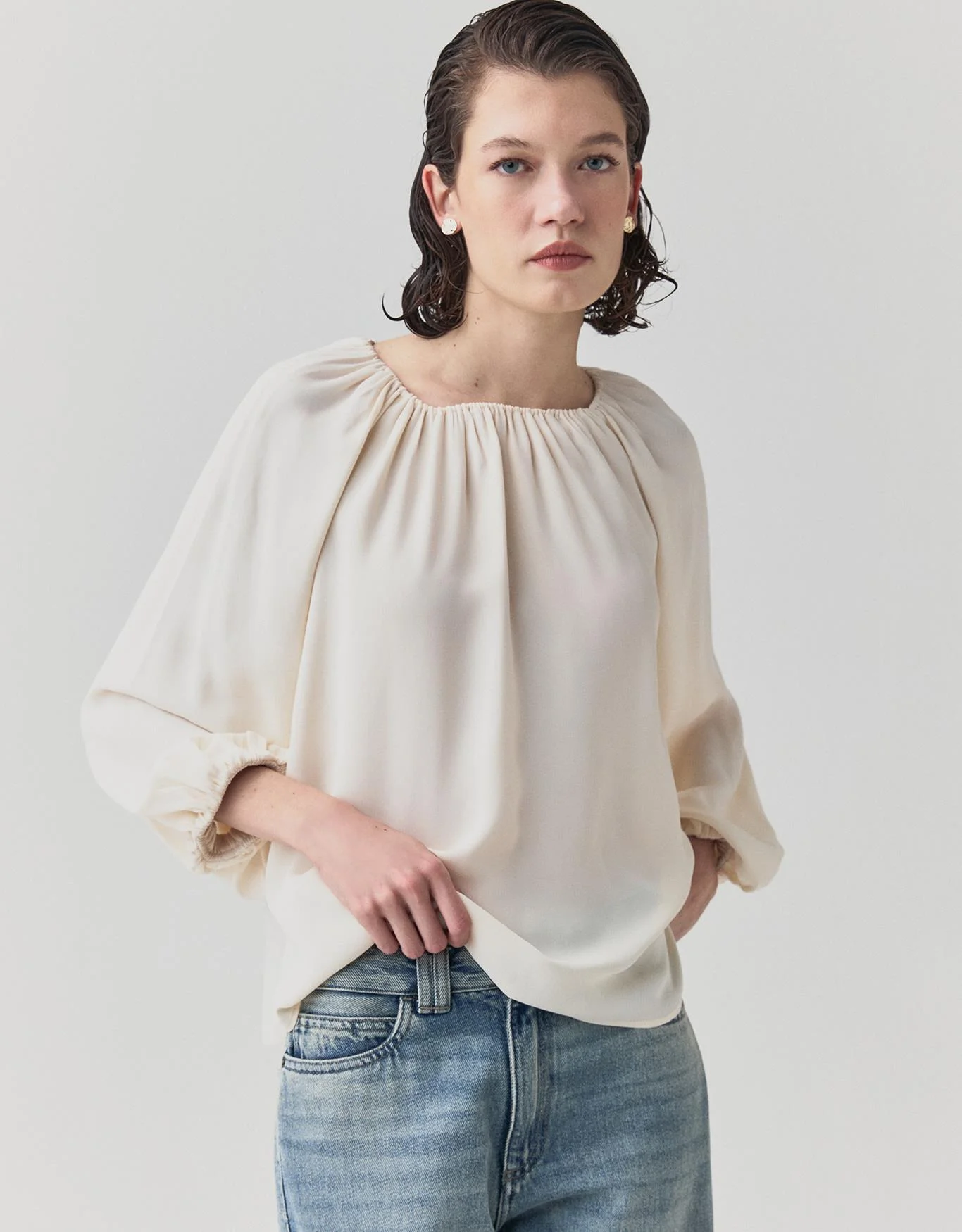 Blusa Manga Longa Franzidos