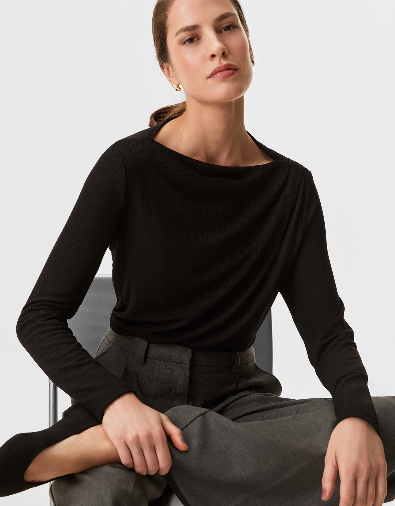 Blusa Malha Textura Pregas