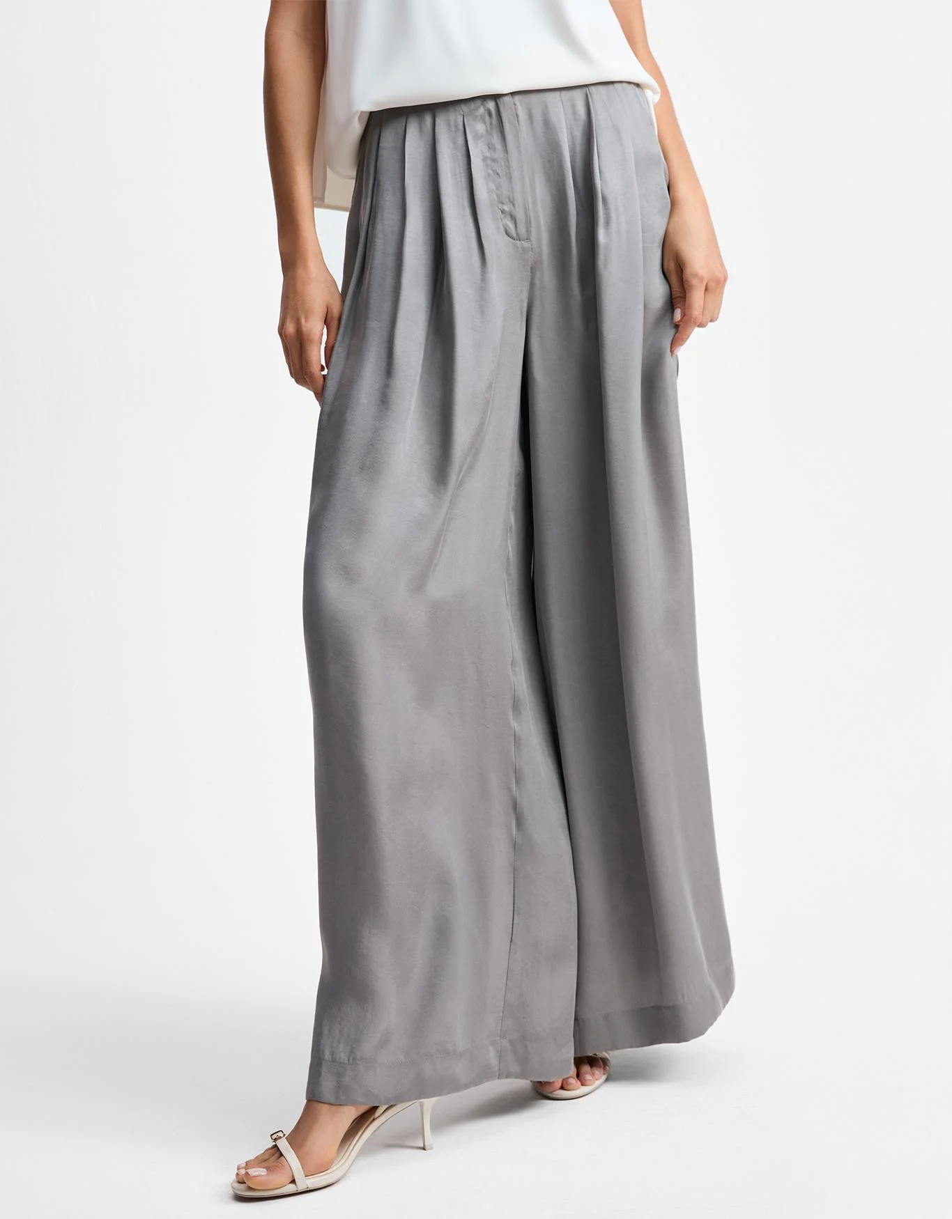 Calça Pantalona Cinza