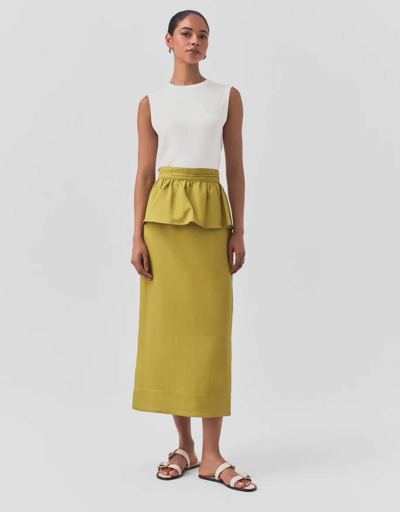 Saia Reta Peplum Removível