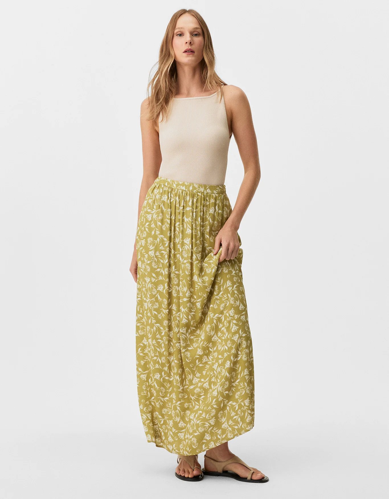 Saia  Floral Verde