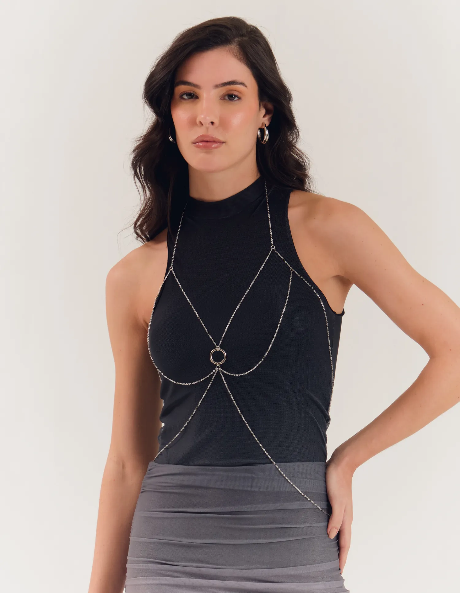 Body Chain Argola - Niquel